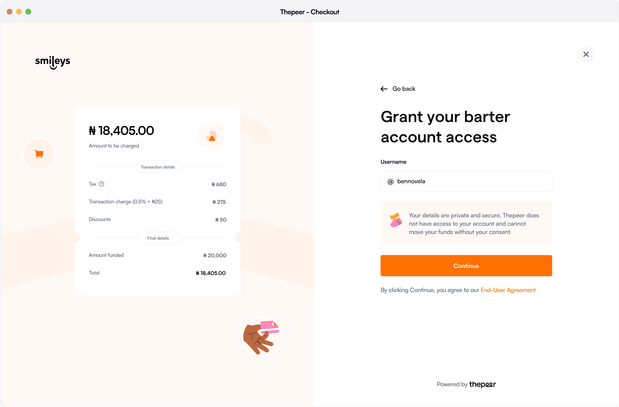 An image showing how to link your thepeer's account.
